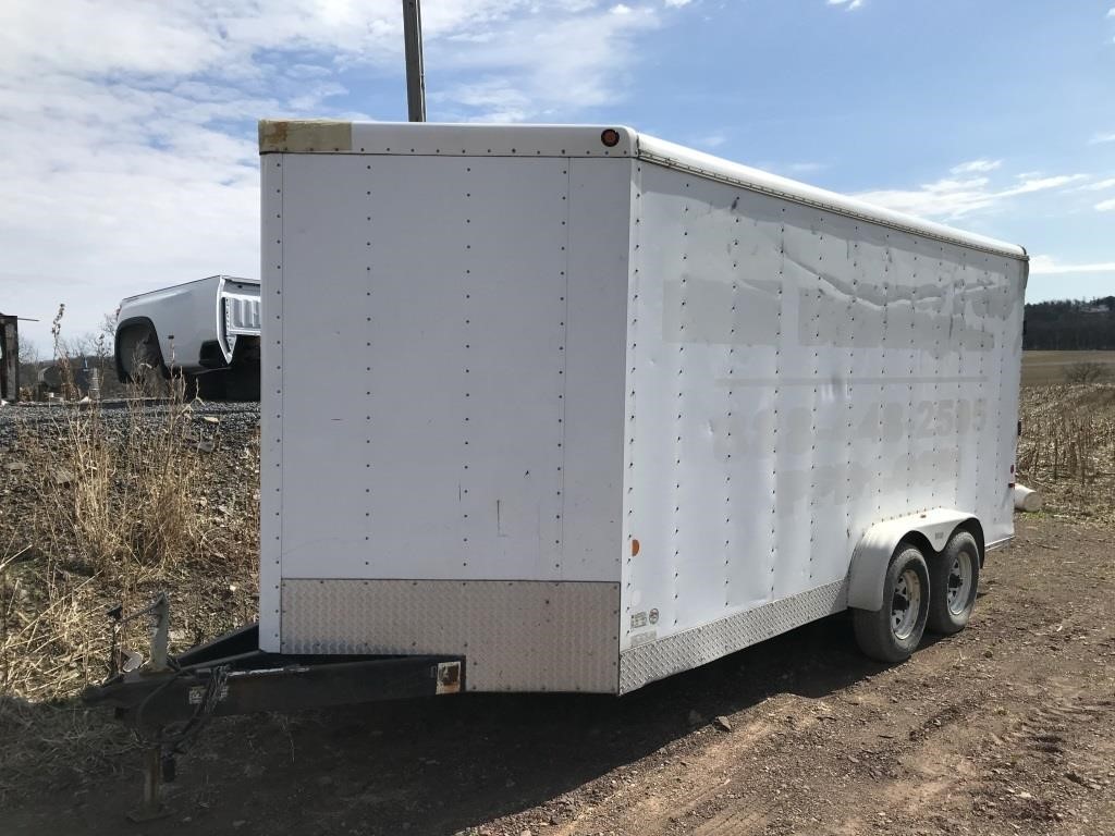 2011 Carmate 7x18 V-Nose Enclosed Trailer | Live and Online Auctions on ...