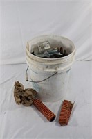 Misc pail lot - chain and fasteners