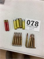 9 rounds 8mm. 4 rounds 20 gage shotgun shells 2