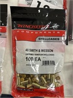 New Winchester 40 S&W 100pc Brass