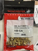 New Winchester 380 auto brass 100 count
