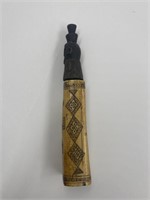 Borneo Shaman Scrimshaw Bottle Bone/Wood Carved