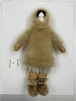 Homemade Native Eskimo Doll Brown Fur