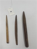 3 Antique Native Alaskan Bone Harpoon Parts