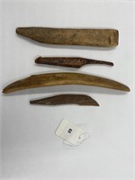 4 Antique Native Alaskan Knife Handles