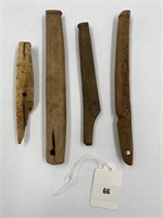 4 Misc. Antique Native Alaskan Tools - Swivels?