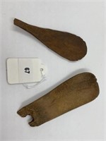 2 Native Alaskan Antique Wooden Spoons