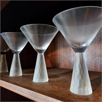 Deco Hex Martini Glass Set of 6