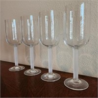 Set of 4 Frosted Wine Glasses