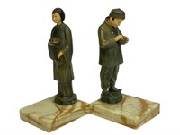 French Art Deco Asian Motif Bookends