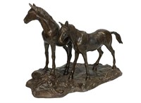 Vintage Cast Bronze Horse Sculpture