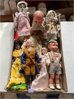 misc plastic and porcelain dolls