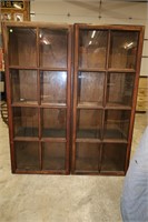 WOOD DISPLAY CASE W/ GLASS PANELED FRONT