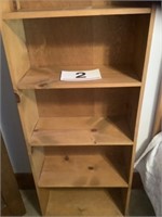 5 shelf wooden book case - 6'H x 26"W x 11 1/2"D