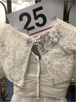 Cream colored dress size 7 w/ lace 1/4 jacket