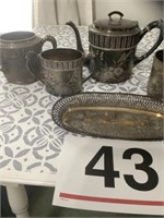 Silver plated coffee sets -2 and tray