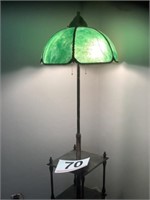 Floor lamp w/ slag glass shade - 54"H x 10"L x