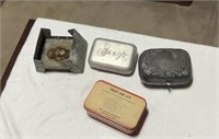 Pewter Box, Misc Tins old