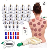 ($55)32 Cups Cupping Set with Pump Cupping Therapy