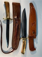2 Stag Handled Bowie Knives Colt Custom