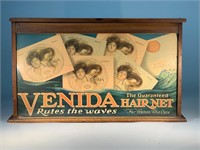 Early 1900s Country Store Hair Net Ad Cabinet