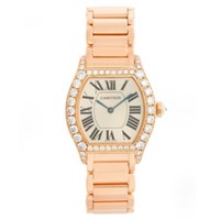 Cartier Tortue Ladies Rose Gold Diamond Watch Ref