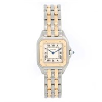 Cartier Panther Ladies 2-Tone 2-Row Steel & Gold W