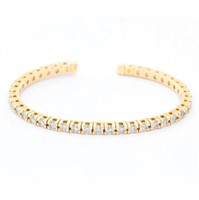 Beautiful 14k Yellow Gold Sparkling Diamond Cuff B