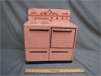 Vintage Metal Pink Stove Children's Toy