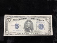 1934D 5 DOLLAR BLUE SILVER CERTIFICATE