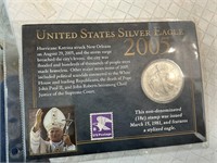 2005 COMMERATIVE  SILVER EAGLE AND STAMP