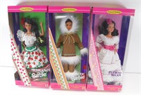 3 NEW Barbie Dolls Arctic Mexican Puerto Rican