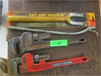 2 Pipe Wrenches & Misc Bars