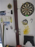 Dart Board & Other Items on Wall
