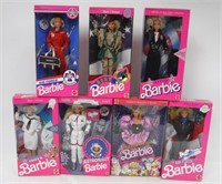 7 Barbie Dolls Astronaut Army Navy Air Force Mardi