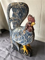 Contemporary Folk Art Carved Wood Rooster