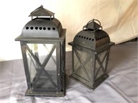 Two Decorative Tin Table Lanterns