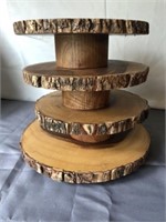 Four Live Wood Cake Stands