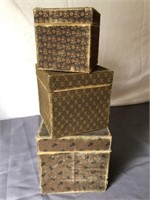 Three Contemporary Fabric Covered Boxes
