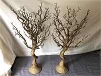 Two Composition Decorative Trees