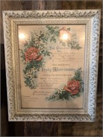 Framed Marriage Certificate