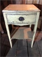 Painted Mahogany One Drawer Stand