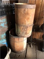Two Wooden Nail Kegs
