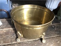 Large Brass Footed Canister