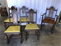 Five Depression Era Oak Chairs