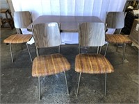 Four Vinyl Upholstered Kitchen Chairs with Table