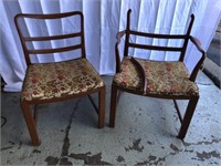 Two Bent Wood Upholstered Chairs