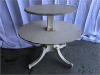 2-Tiered White Painted Stand