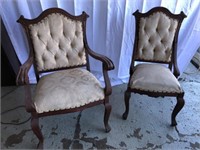 Two Depression Era Upholstered Chairs