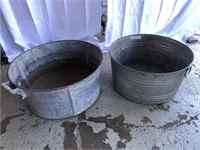 Two Galvanized Wash Basins